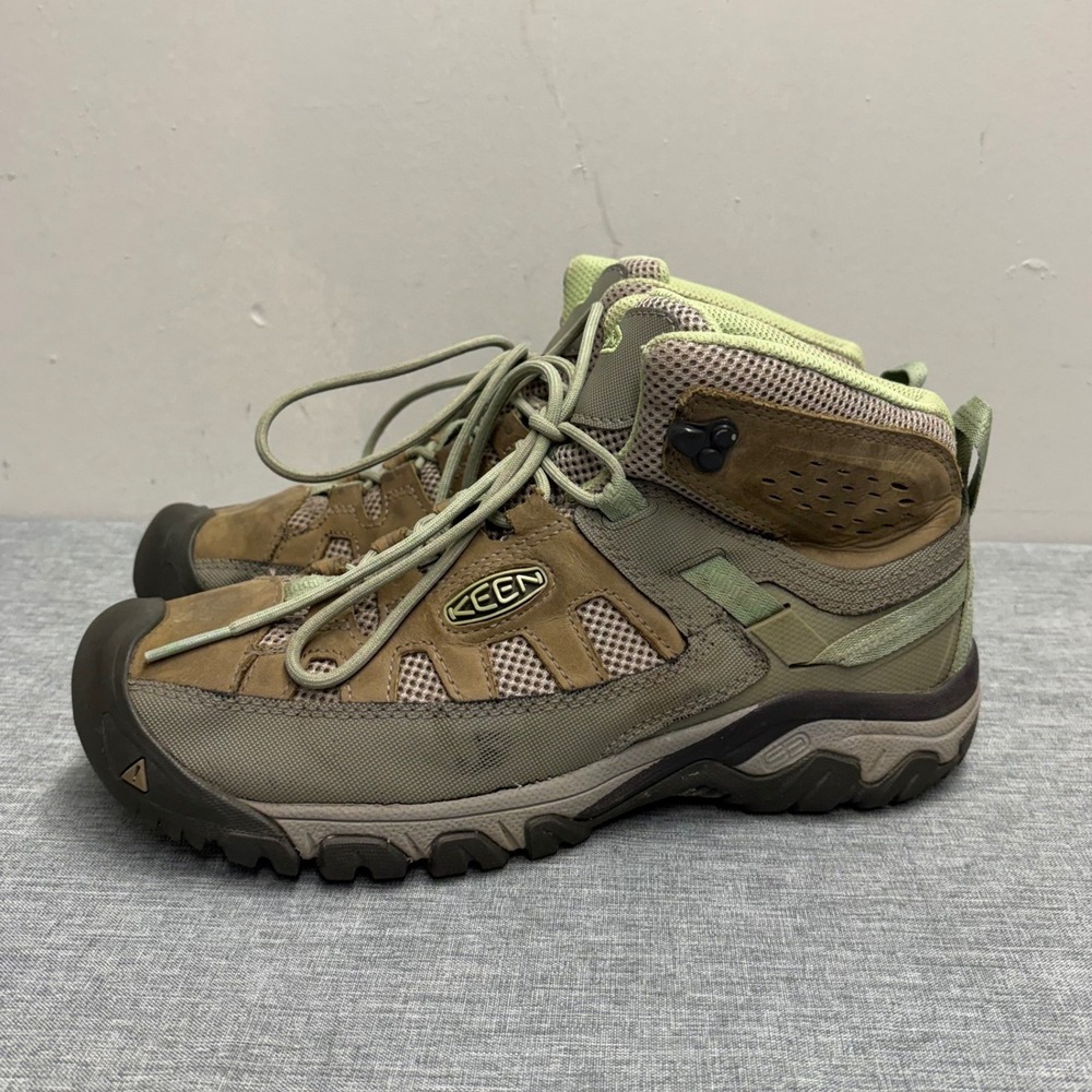 KEEN Targhee III Mid Hiking Boots Womens 10 Brown Green Waterproof 1018589